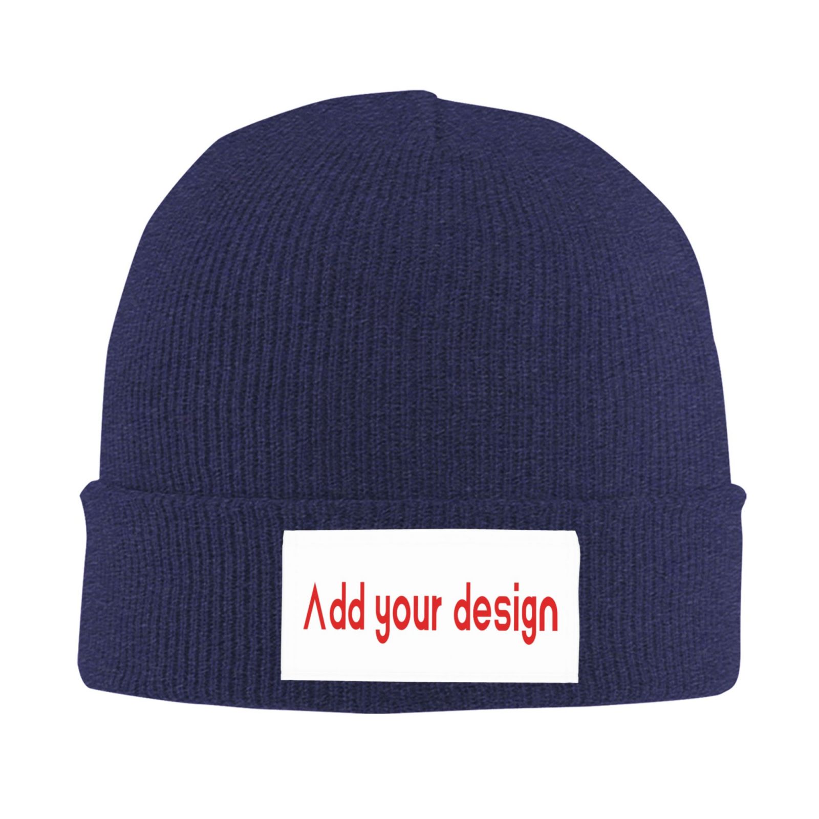 Beanie Cuffed Knit - Gepersonaliseerde gebreide wintermuts met geborduurd logo,