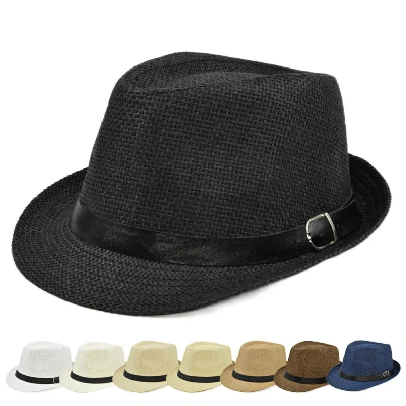 Cowboy Hat Straw - Modieuze, eenvoudige strandzonnehoed, zomerse hoed met
