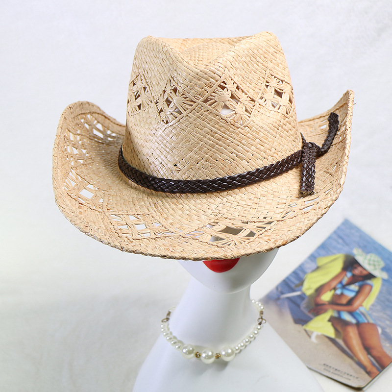 Ebay Hot Sale Raffia Handgebre - Cowboy Hat Straw recensie en prijs