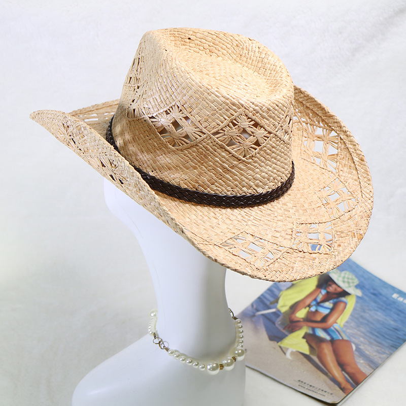 Ebay Hot Sale Raffia Handgebre - Cowboy Hat Straw recensie en prijs