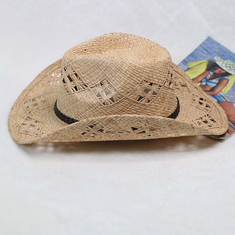 Ebay Hot Sale Raffia Handgebre - Cowboy Hat Straw recensie en prijs