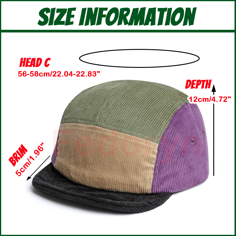 Fedoryn Custom Borduren Retro  - Corduroy Cap 5 Panel recensie en prijs